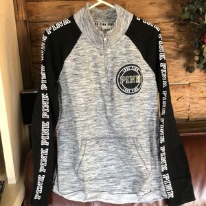 Womens PINK 3/4 Zip Sweatshirt